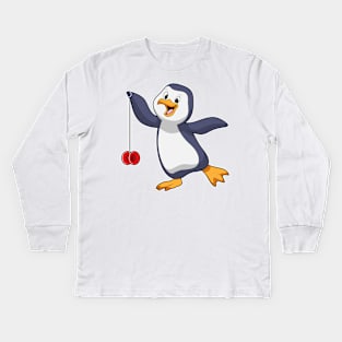 Penguin with Yo-Yo Kids Long Sleeve T-Shirt